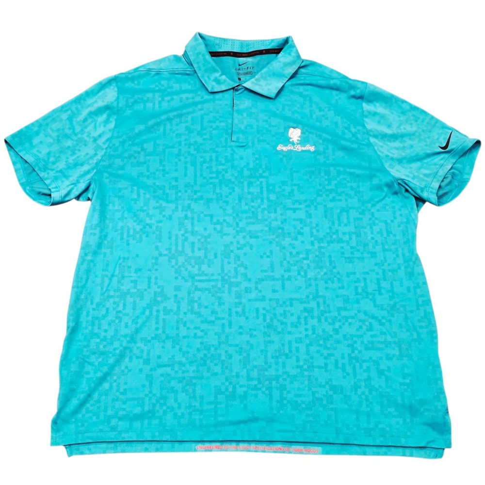 Nike Dri-FIT Tiger Woods Men's Golf Polo  CU9528 467  Aquamarine Size XL